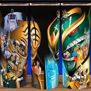 Power Rangers Green and White Ranger Tommy Cup Mug Tumbler 20oz